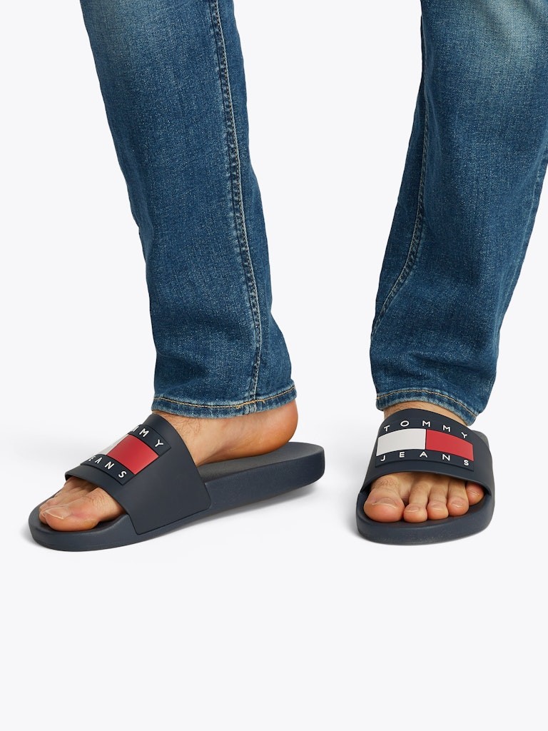 Tommy Hilfiger Lacivert Erkek Tek Bantlı Terlik - EM0EM01191C1G