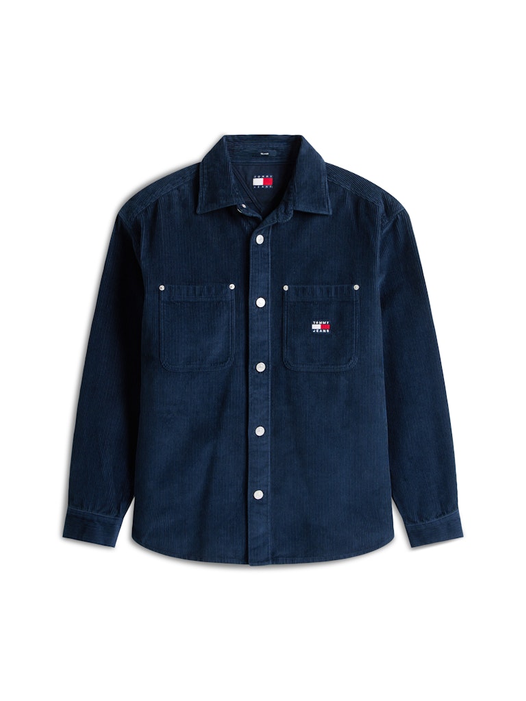 Tommy Hilfiger Erkek Kadife Rahat Kesim Lacivert Gömlek