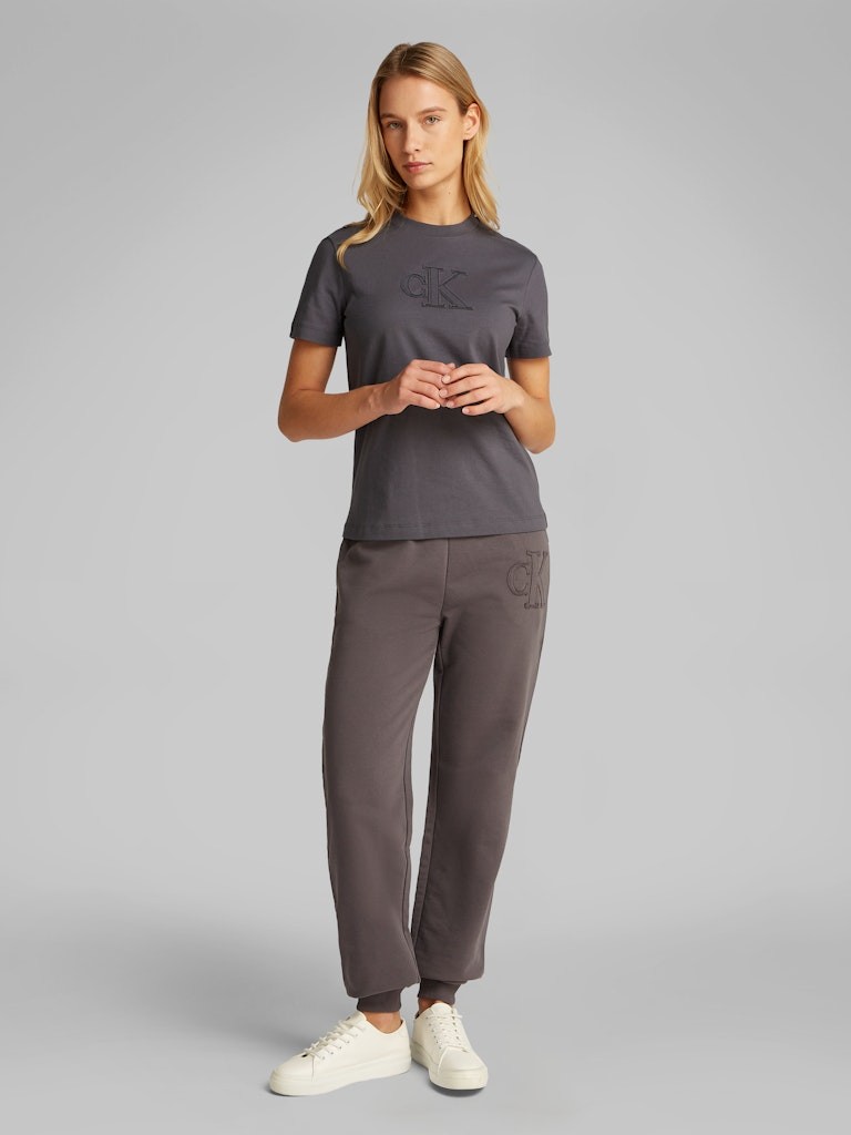 Calvin Klein Rejeneratif Pamuk Gri Kadın Kısa Kollu T-Shirt - J20J225256PMP