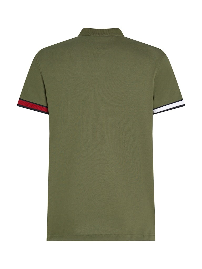 Tommy Hilfiger Pamuk Haki Erkek Kısa Kollu Düğmeli Polo Yaka T-Shirt