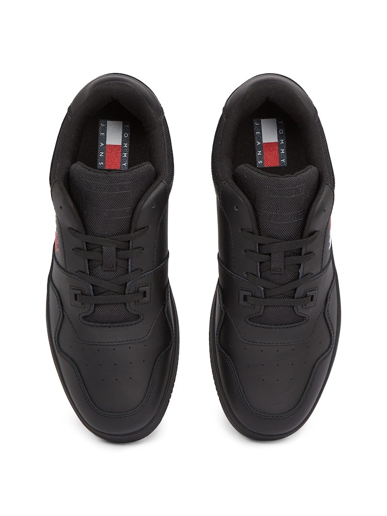 Tommy Hilfiger Retro Deri Sneaker Erkek Siyah Ayakkabı - EM0EM01395BDS
