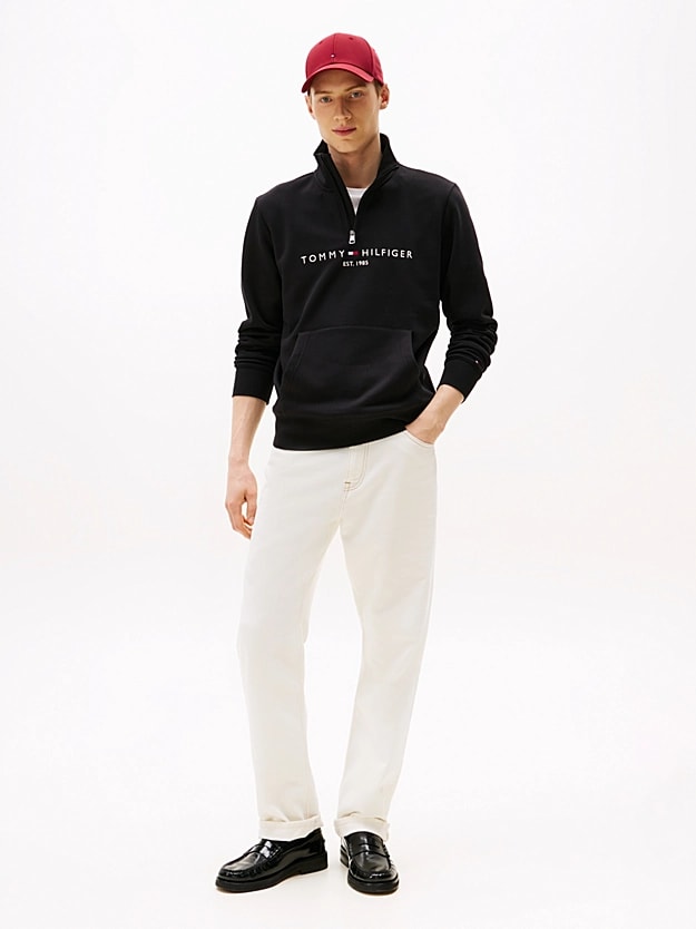 Tommy Hilfiger Erkek Fermuarlı Siyah Sweatshirt