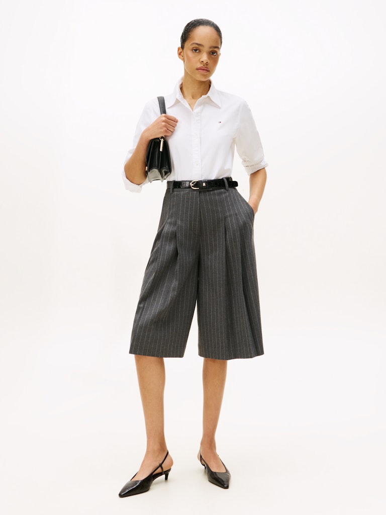 Tommy Hilfiger Kadın Gri Rahat Kesim Pantolon