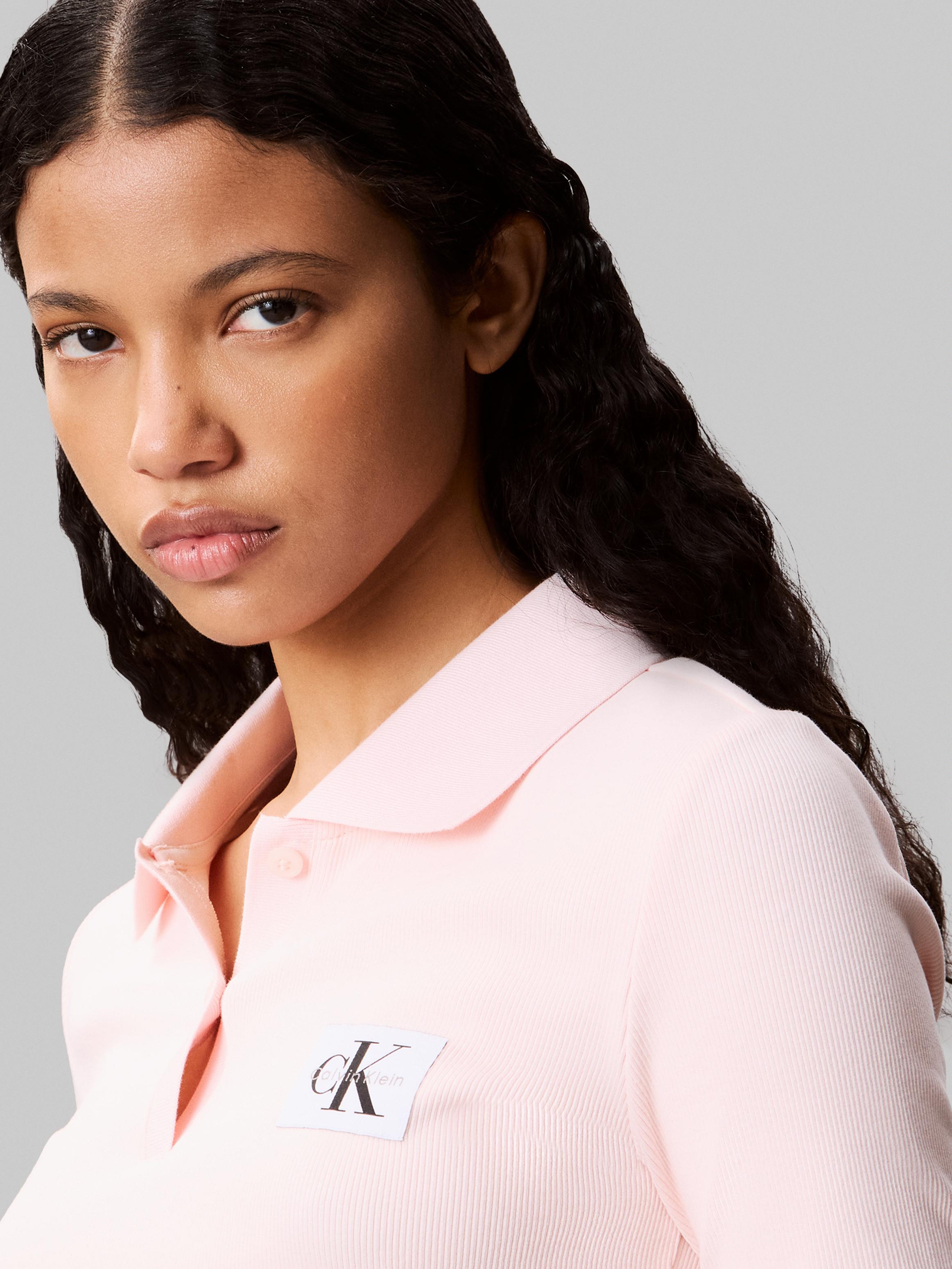 Calvin Klein Kadın Pempe Düğmeli Polo Yaka T Shirt
