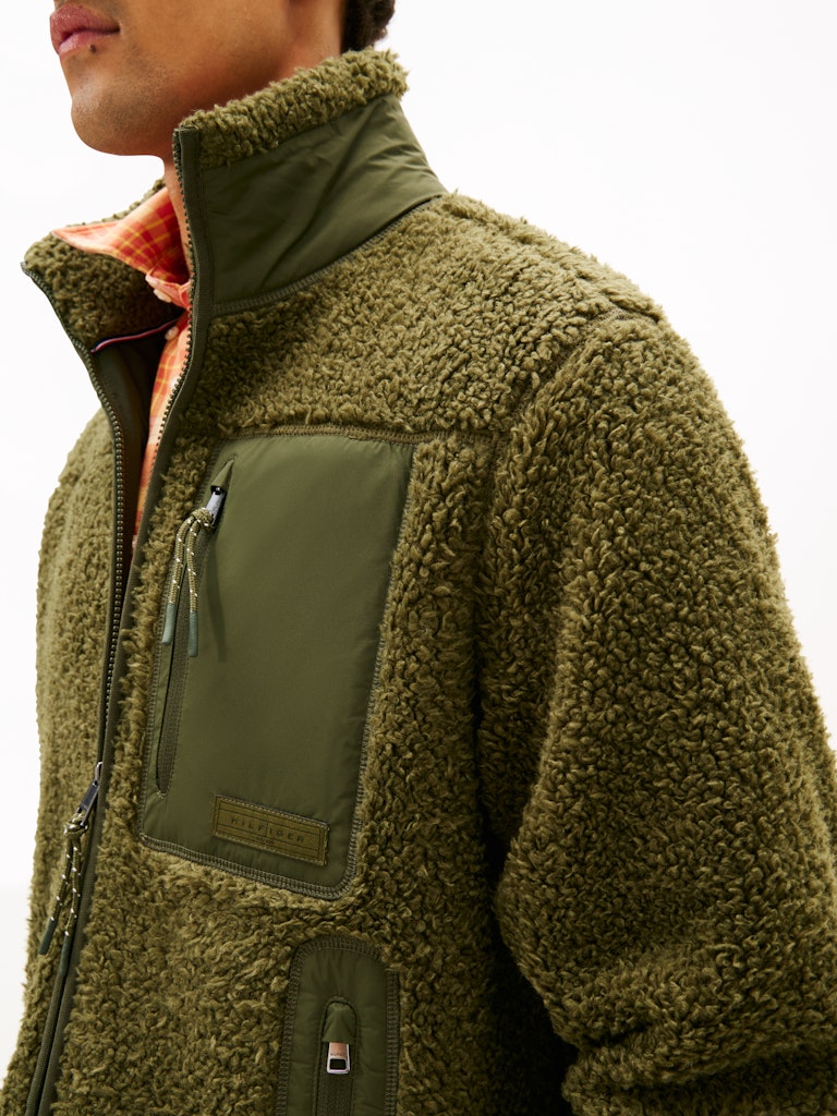 Tommy Hilfiger Erkek Tam Fermuar Yeşil Sweatshirt