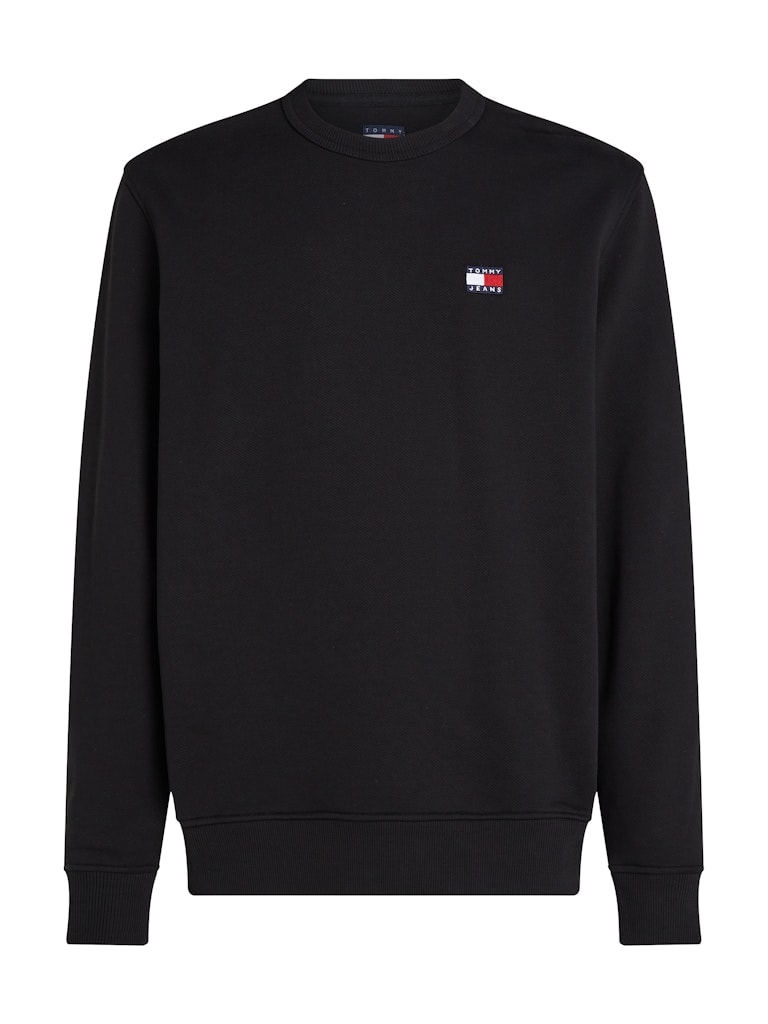 Tommy Hilfiger Erkek Logolu Siyah Sweatshirt