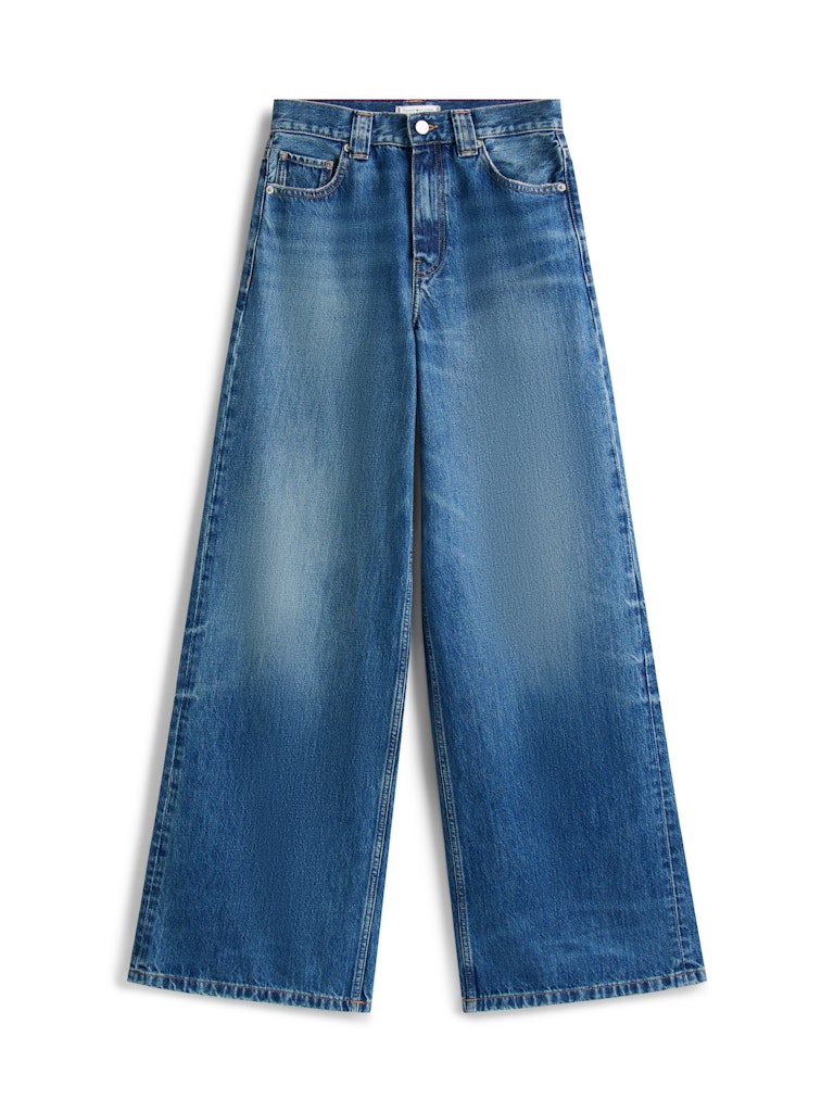 Tommy Hilfiger Kadın Mavi Rahat Kesim 70's Jean Pantolon