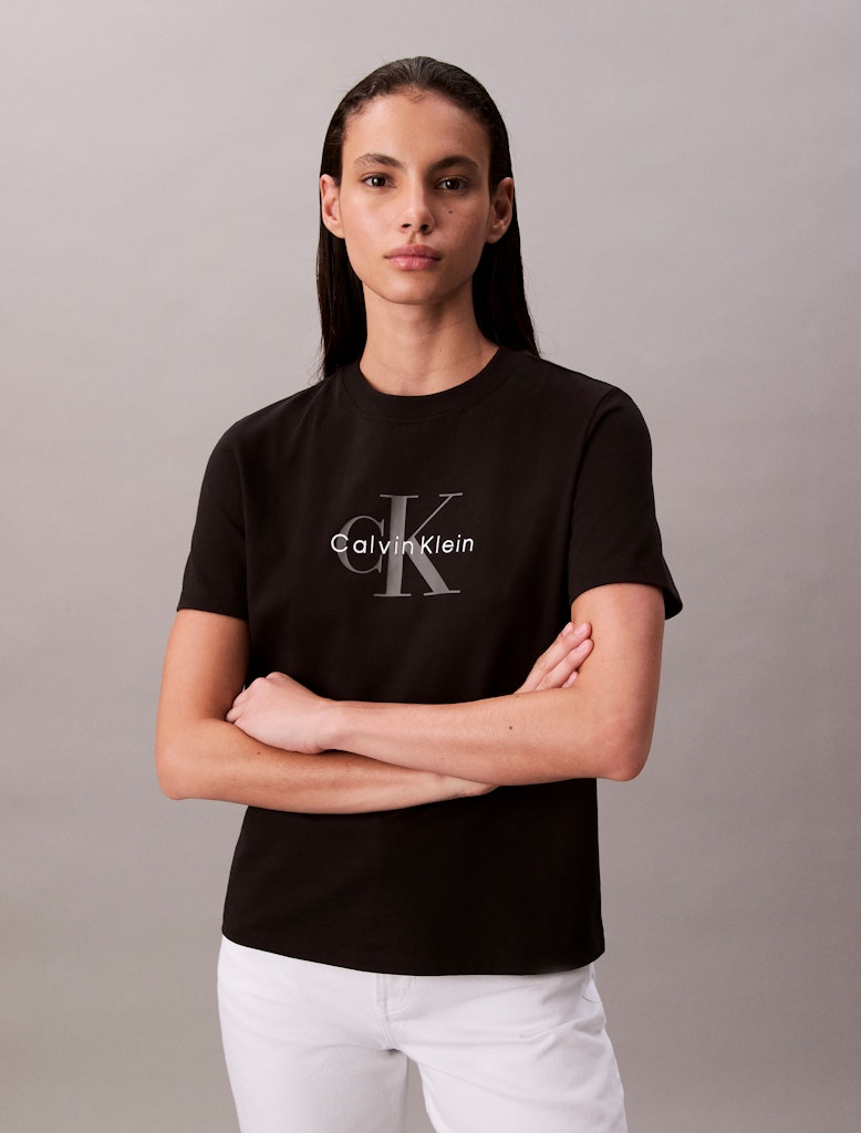 Calvin Klein Pamuk Siyah Kadın Kısa Kollu T-Shirt