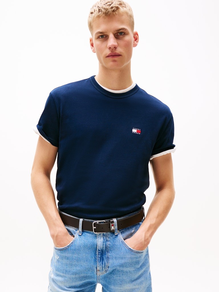 Tommy Hilfiger Rejeneratif Pamuk Lacivert Erkek Kısa Kollu T-Shirt