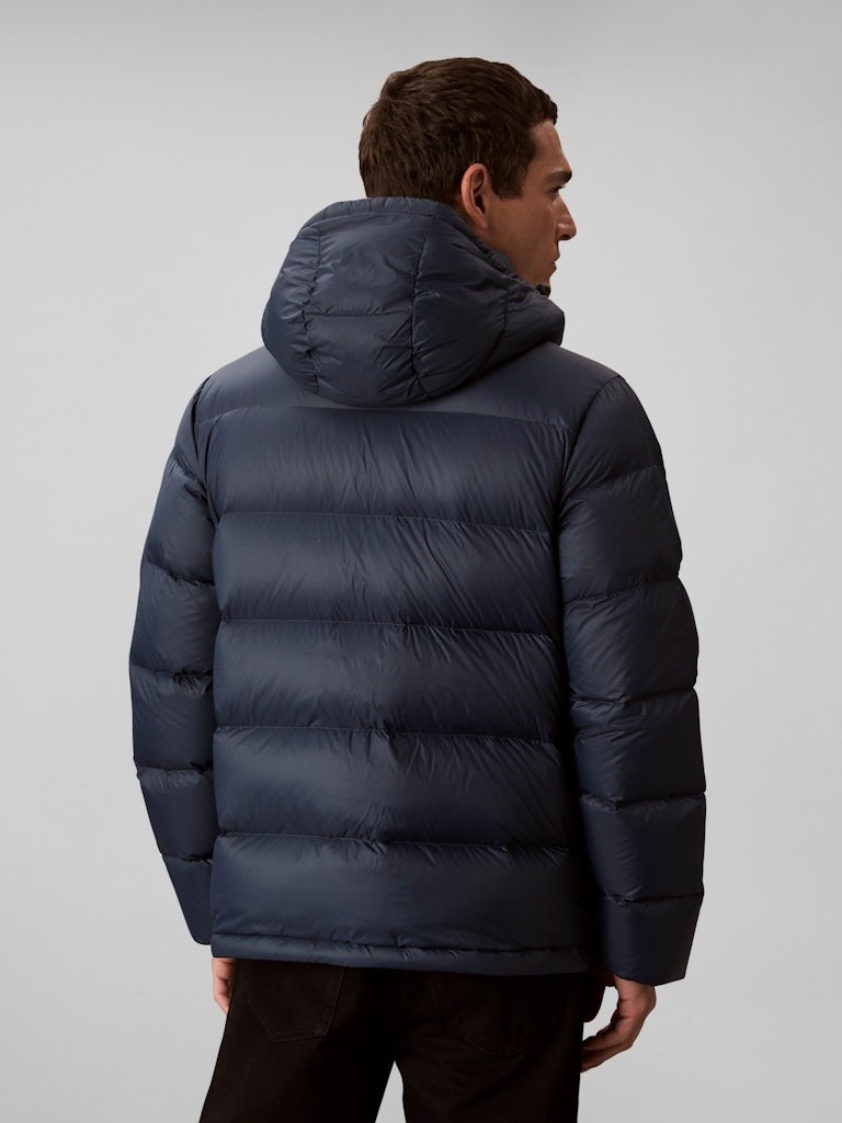 Calvin Klein Erkek Lacivert Kaz Tüyü Puffer Kapşonlu Kaban