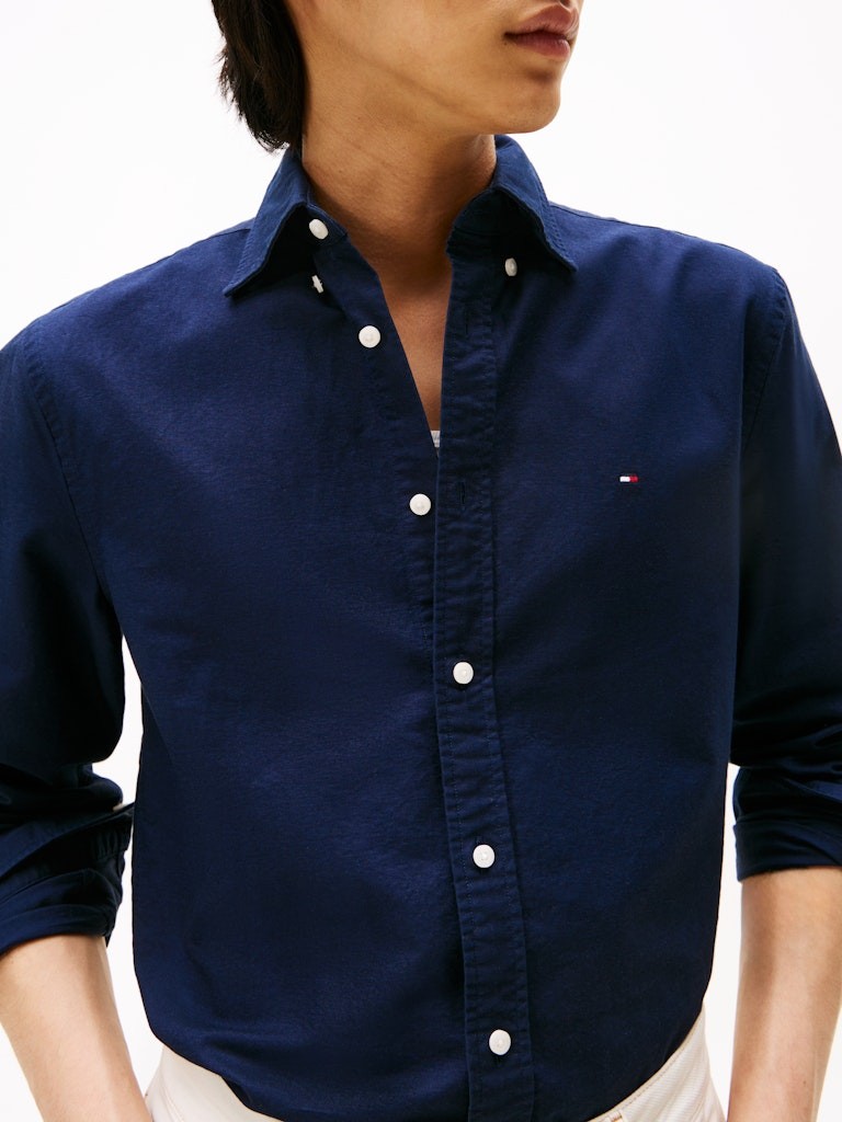 Tommy Hilfiger Erkek Mavi Oxford Gömlek
