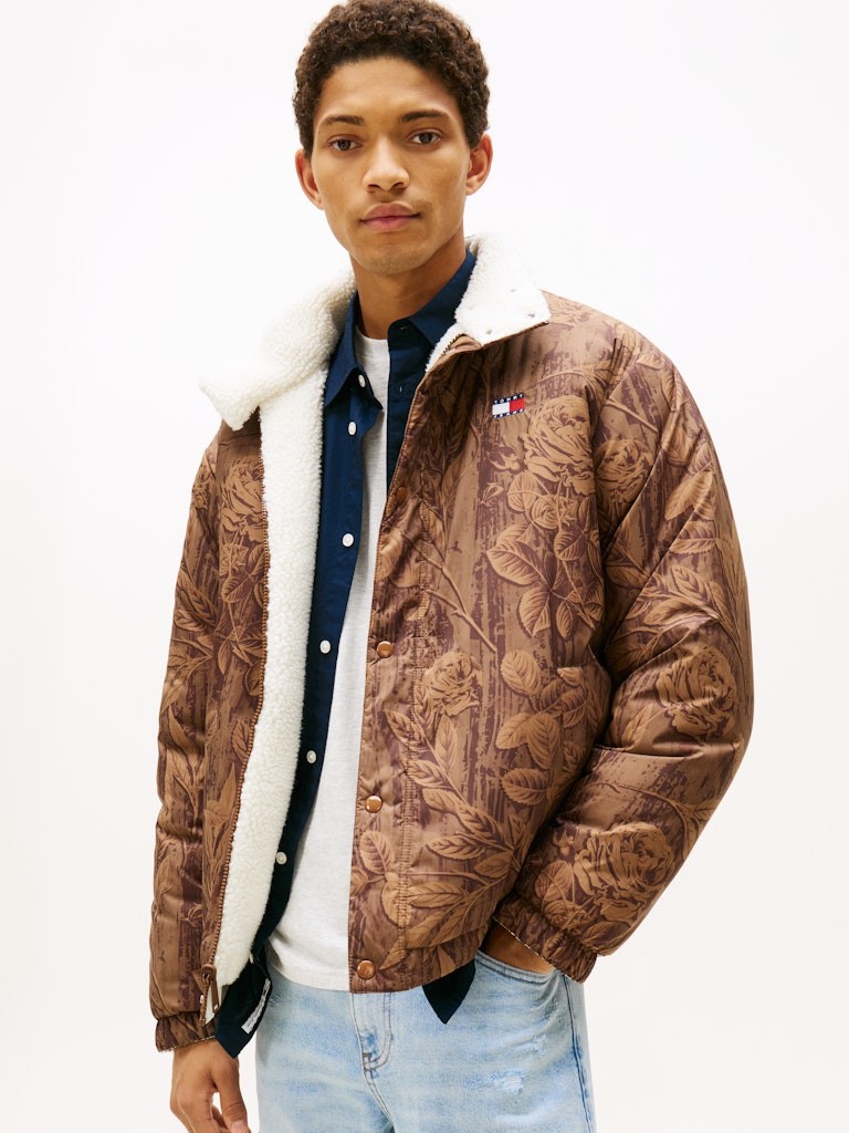 Tommy Hilfiger Erkek Kahverengi Teddy Çift Taraflı Mont