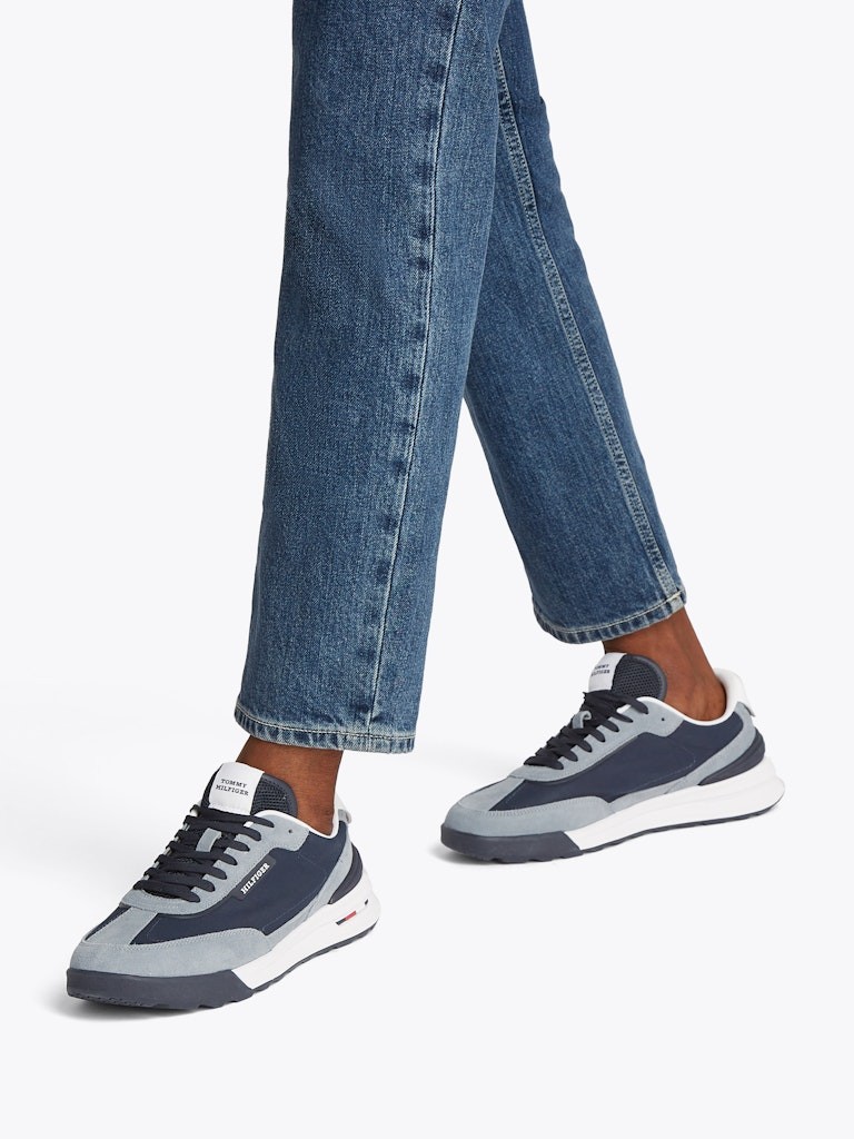 Tommy Hilfiger Süet Lacivert Erkek Kısa Taban Sneakers - FM0FM05425DW5