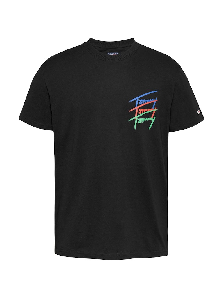 Tommy Hilfiger Rejeneratif Pamuk Siyah Erkek Kısa Kollu T-Shirt - DM0DM20771BDS