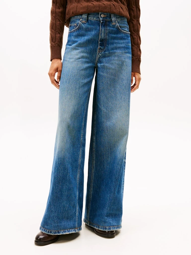 Tommy Hilfiger Kadın Mavi Rahat Kesim 70's Jean Pantolon