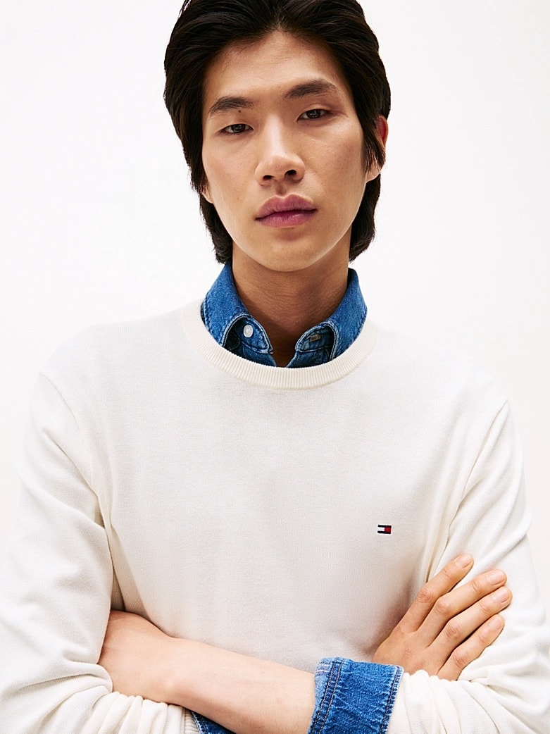 Tommy Hilfiger Erkek Beyaz Kazak