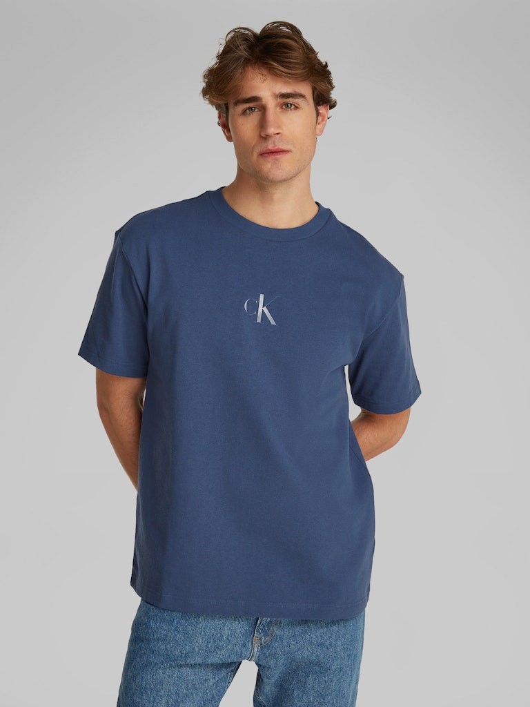 Calvin Klein Pamuk Mavi Erkek Kısa Kollu T-Shirt - LV04RAB812RLY