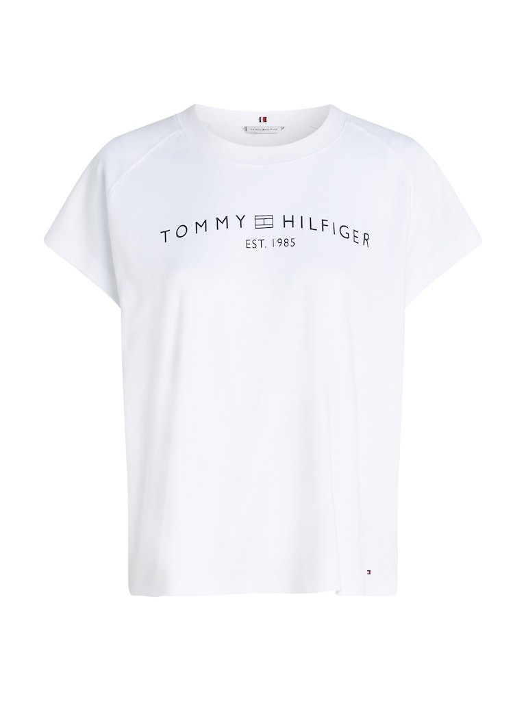Tommy Hilfiger Rejeneratif Pamuk Beyaz Kadın Kısa Kollu T-Shirt - WW0WW46113YCF