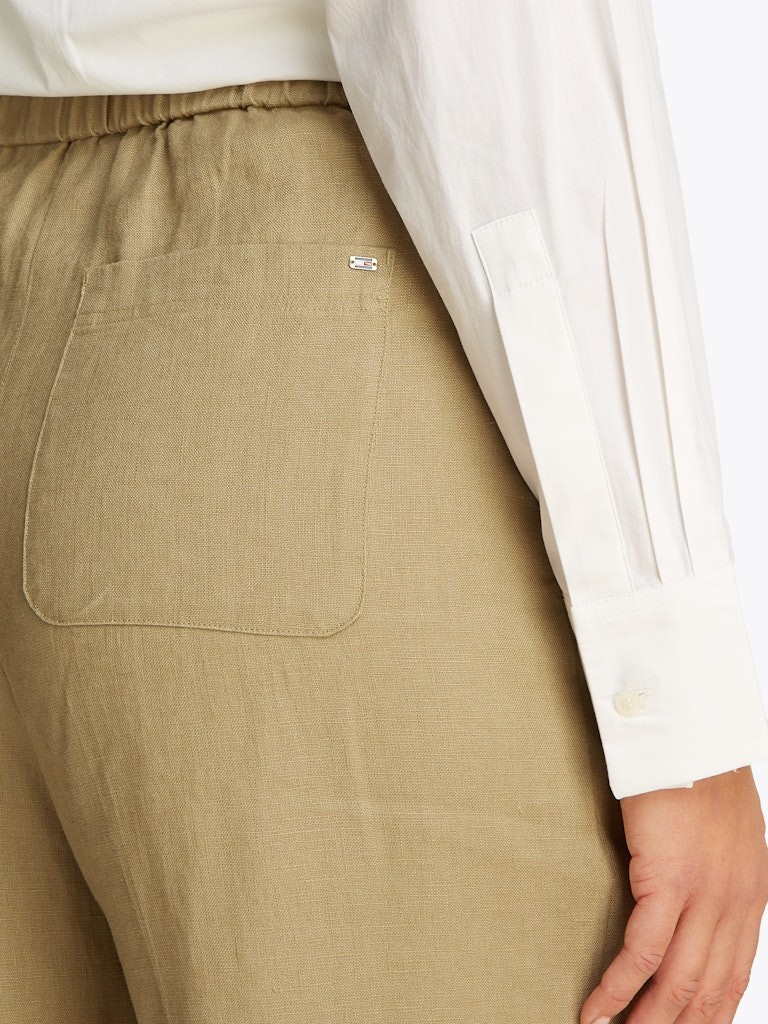 Tommy Hilfiger Keten Bej Kadın Comfort Pantolon - WW0WW46823AEH