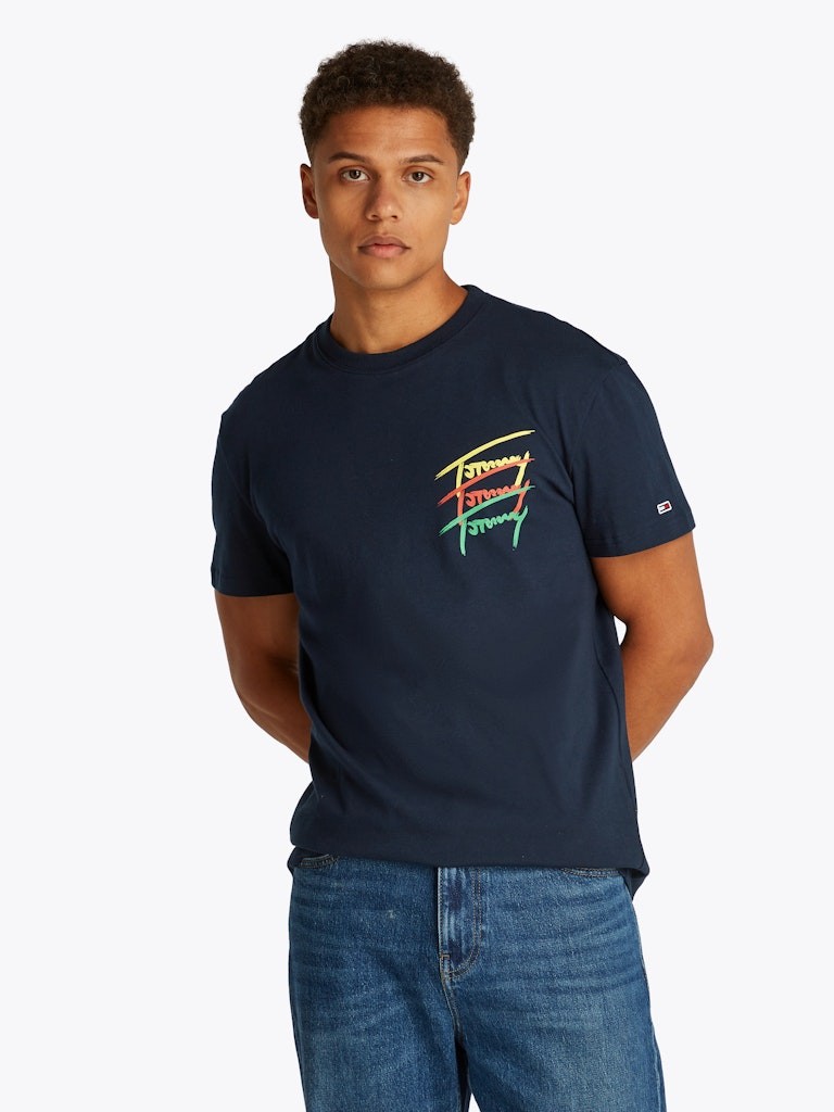 Tommy Hilfiger Rejeneratif Pamuk Lacivert Erkek Kısa Kollu T-Shirt - DM0DM20771C1G