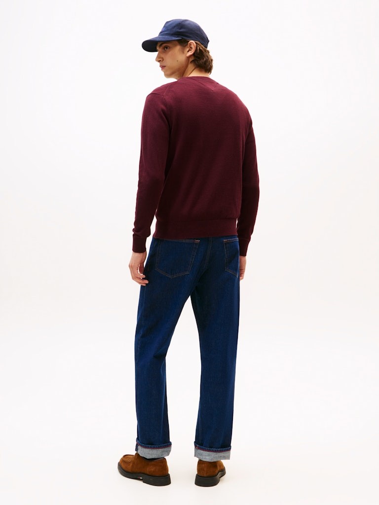 Tommy Hilfiger Erkek Bordo O Yaka Triko