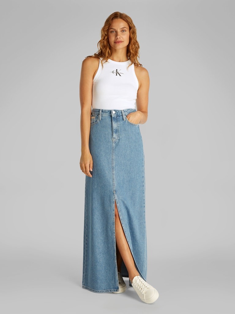 Calvin Klein Rejeneratif Pamuk Beyaz Kadın Kolsuz T-shirt - J20J225301YAA
