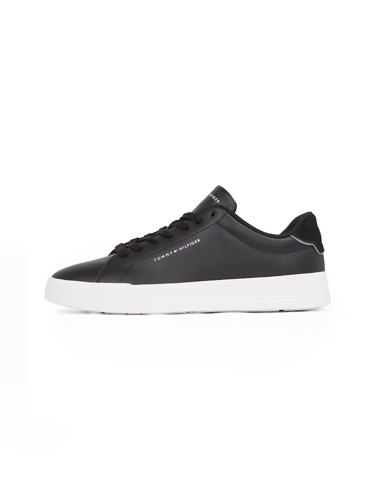 Tommy Hilfiger Deri Siyah Erkek Kısa Taban Sneakers - FM0FM05367BDS