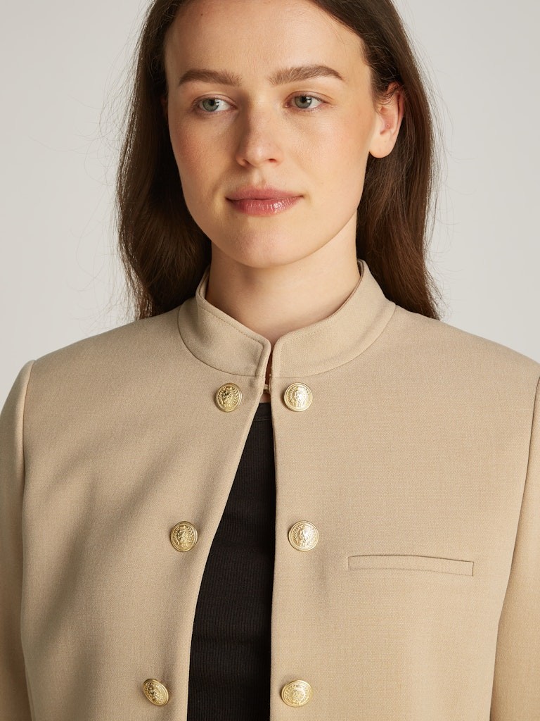 Tommy Hilfiger Pamuk Bej Kadın Blazer - WW0WW446070GC