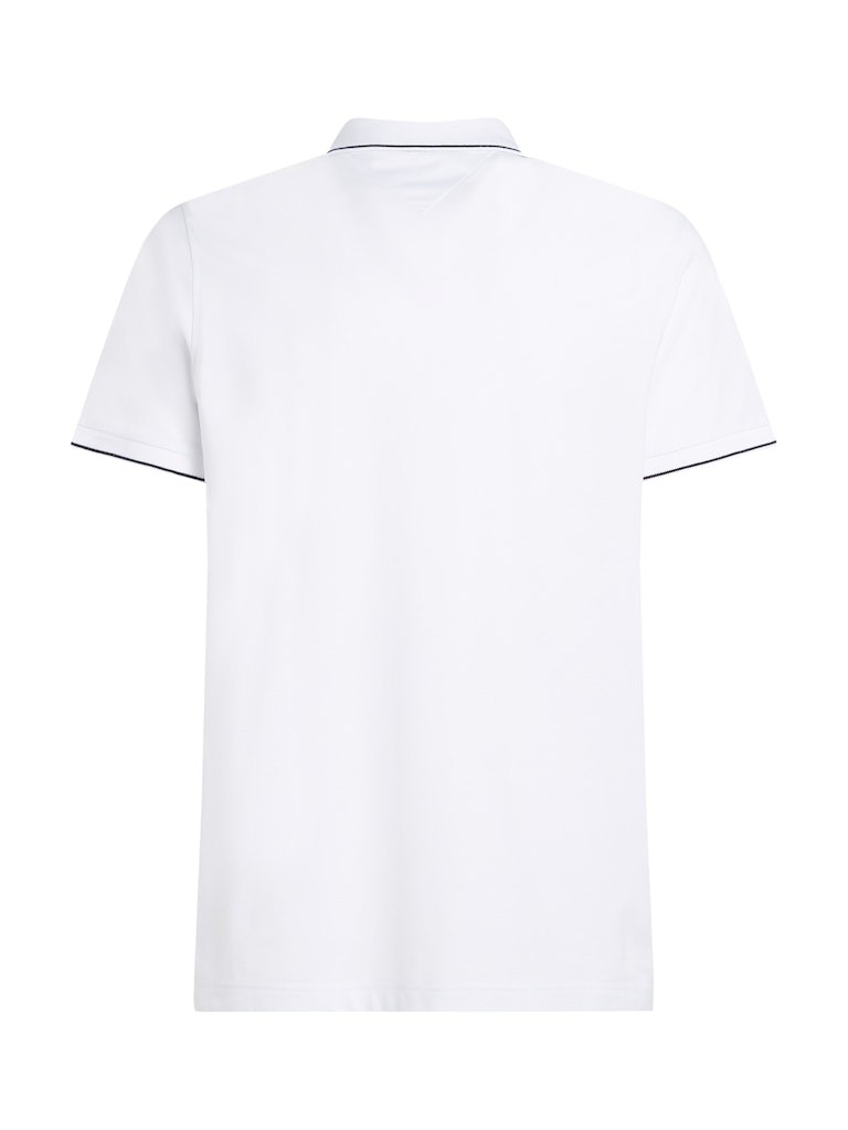 Tommy Hilfiger Pamuk Beyaz Erkek Kısa Kollu Düğmeli Polo Yaka T-Shirt - MW0MW37310YBR