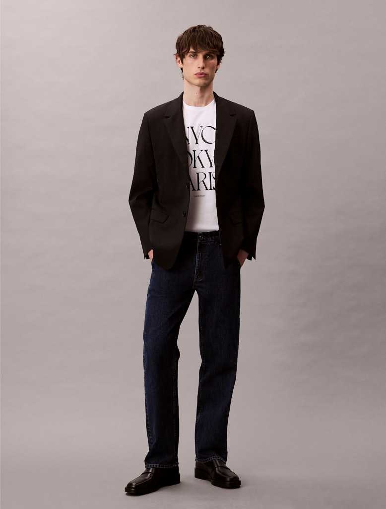 Calvin Klein Erkek Beyaz  O Yaka  T-Shirt