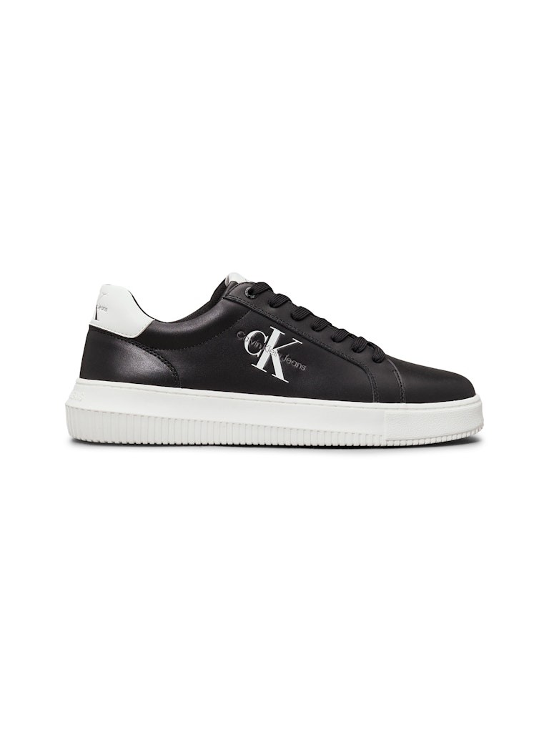 Calvin Klein Deri Siyah Erkek Kısa Taban Sneakers - YM0YM006810GJ