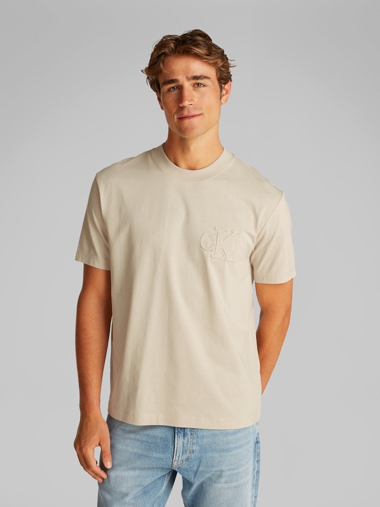 Calvin Klein Rejeneratif Pamuk Gri Erkek Kısa Kollu T-Shirt - J30J327494PDV