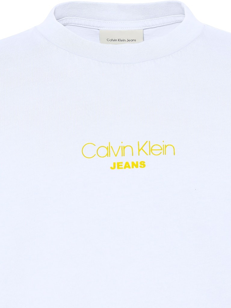 Calvin Klein Rejeneratif Pamuk Beyaz Erkek Kısa Kollu T-Shirt - LV04RB824GYAA