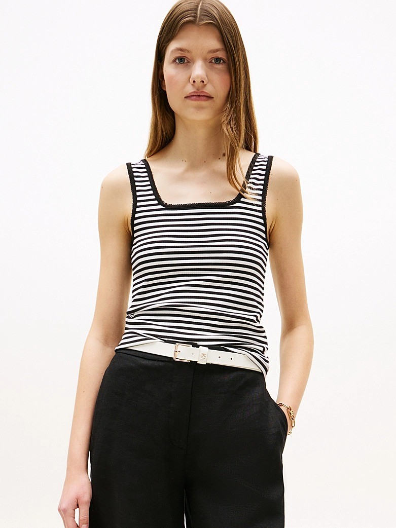 Tommy Hilfiger Kadın Siyah Atlet T Shirt - WW0WW454440AP