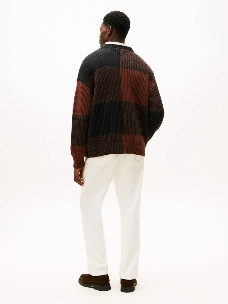 Tommy Hilfiger Erkek Kahverengi  O Yaka  Triko