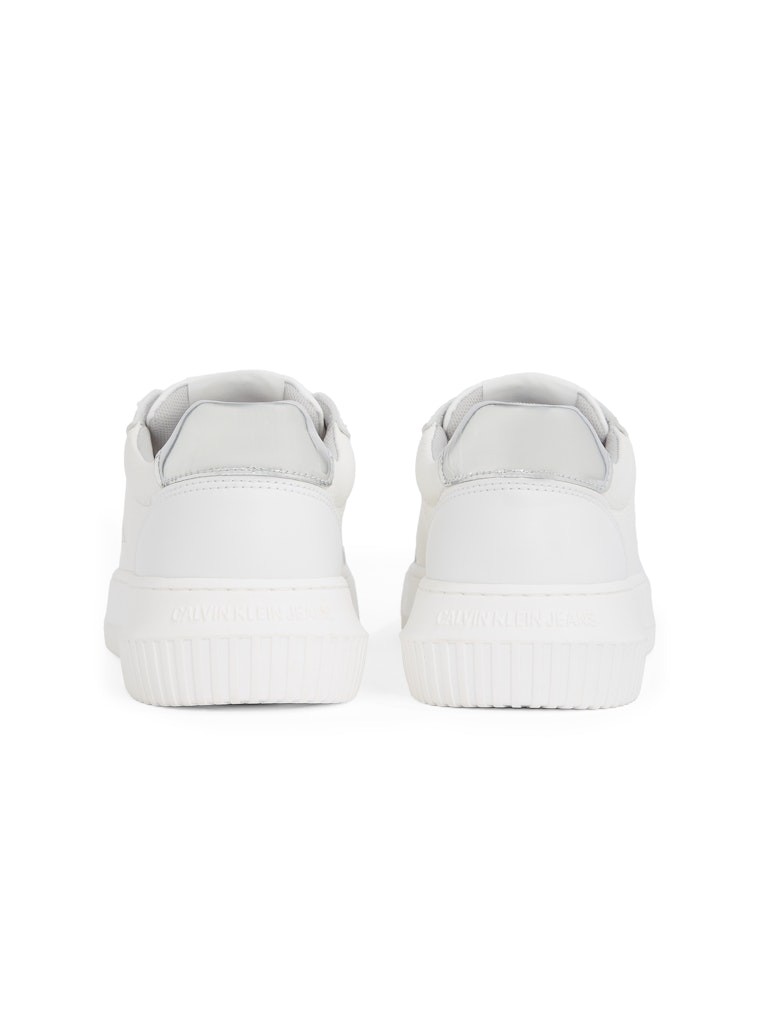 Calvin Klein Deri Beyaz Kadın Kısa Taban Sneakers - YW0YW017690LI