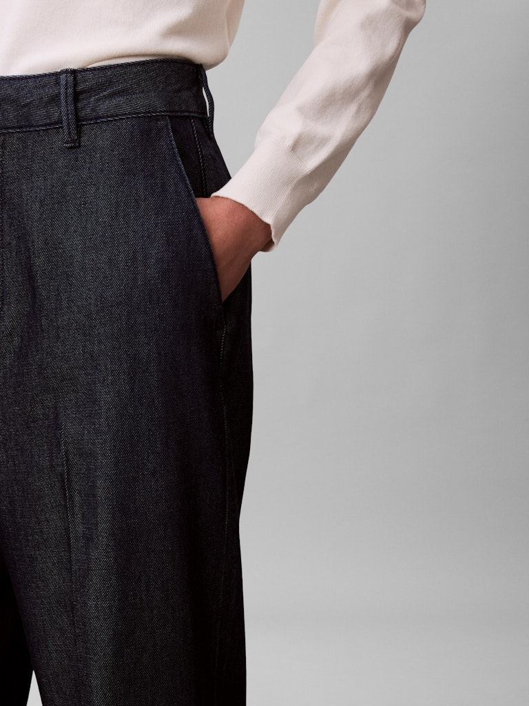 Calvin Klein Kadın Gri Denim Geniş Kesim Jean Pantolon