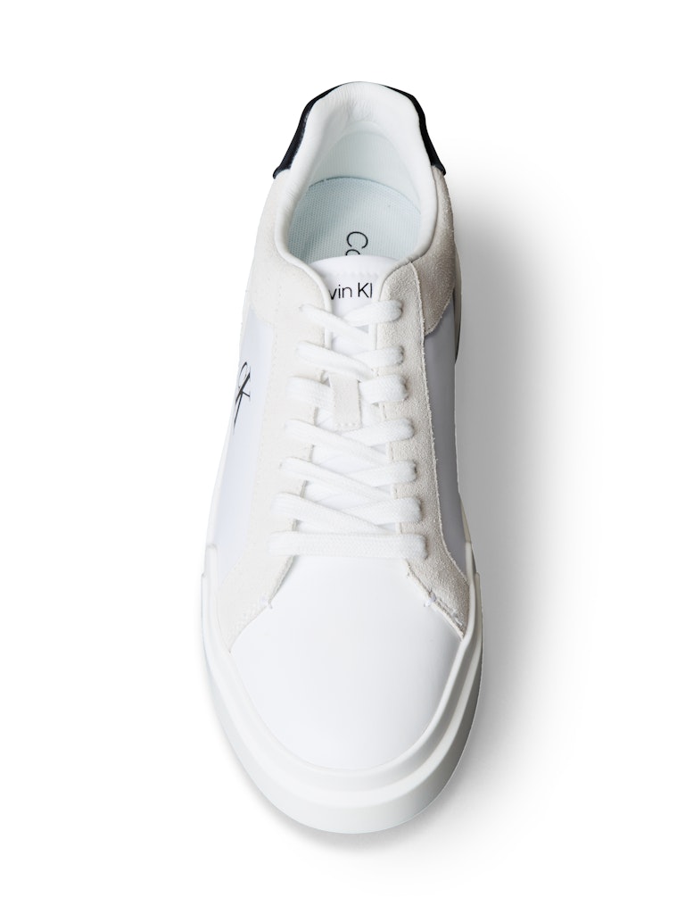 Calvin Klein Erkek Beyaz Deri Kısa Taban Chunky Sneakers