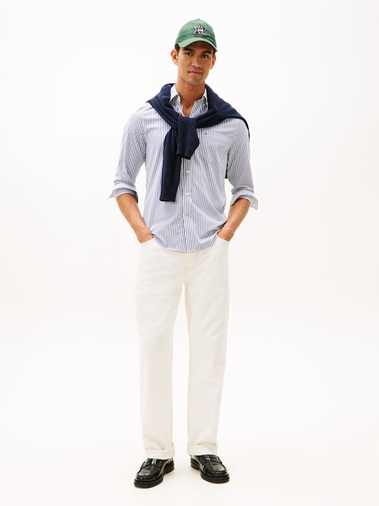 Tommy Hilfiger Erkek Normal Kesim Mavi Gömlek