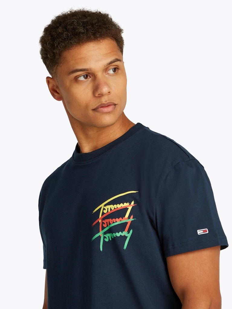 Tommy Hilfiger Rejeneratif Pamuk Lacivert Erkek Kısa Kollu T-Shirt - DM0DM20771C1G