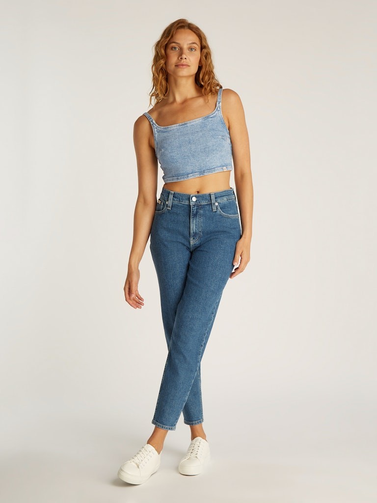 Calvin Klein Pamuk Denim Kadın Askılı T-shirt - J20J2255151AA