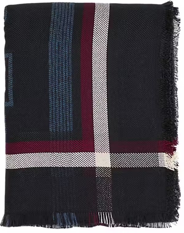Tommy Hilfiger Pamuk LACİVERT Kadın Desenli Şal - AW0AW17351DW6