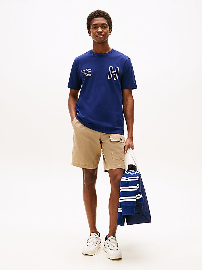 Tommy Hilfiger Lacivert Erkek Varsity Hilfiger T-shirt