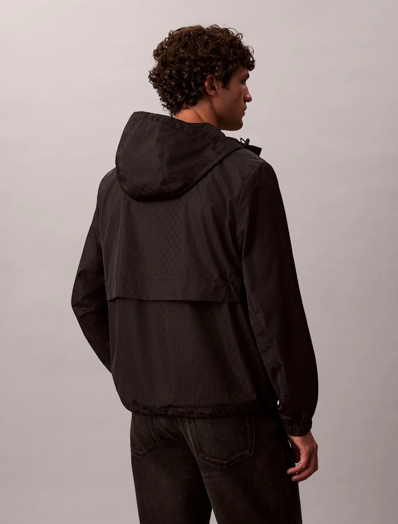 Calvin Klein Erkek Rüzgarlık Kapşonlu Siyah Mont