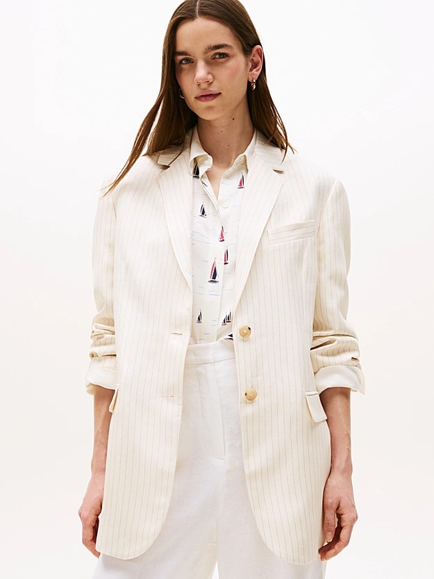 Tommy Hilfiger Viskon Bej Kadın Blazer - WW0WW4616703N