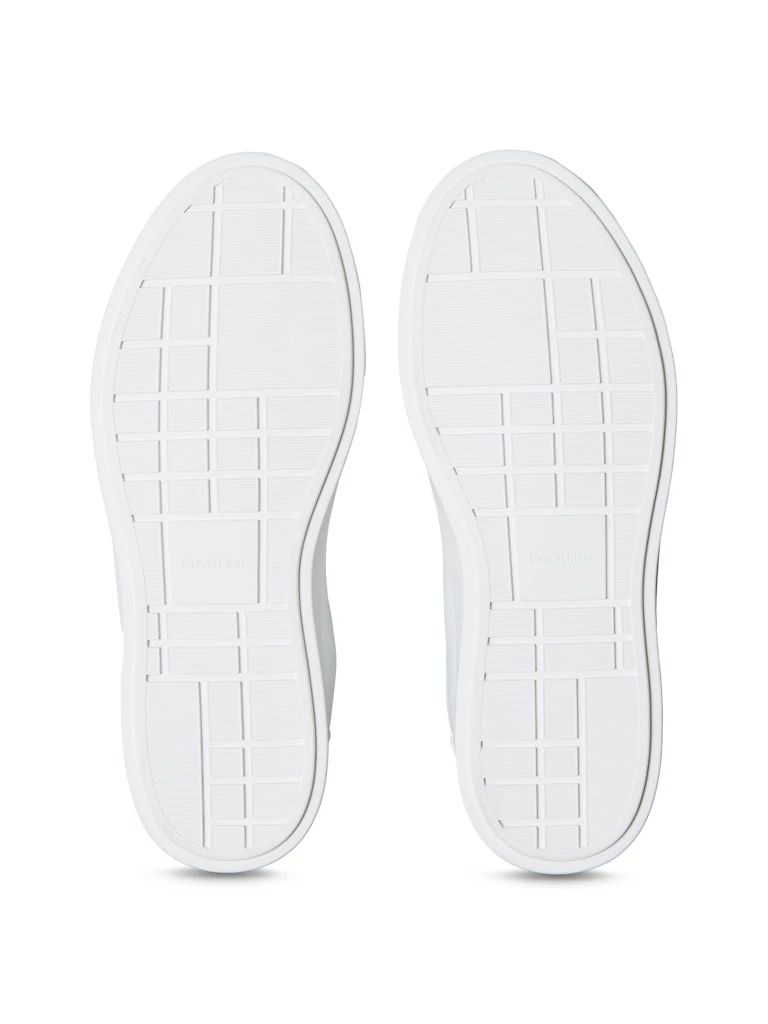 Calvin Klein Kadın Beyaz Deri Kısa Taban Klasik Sneakers