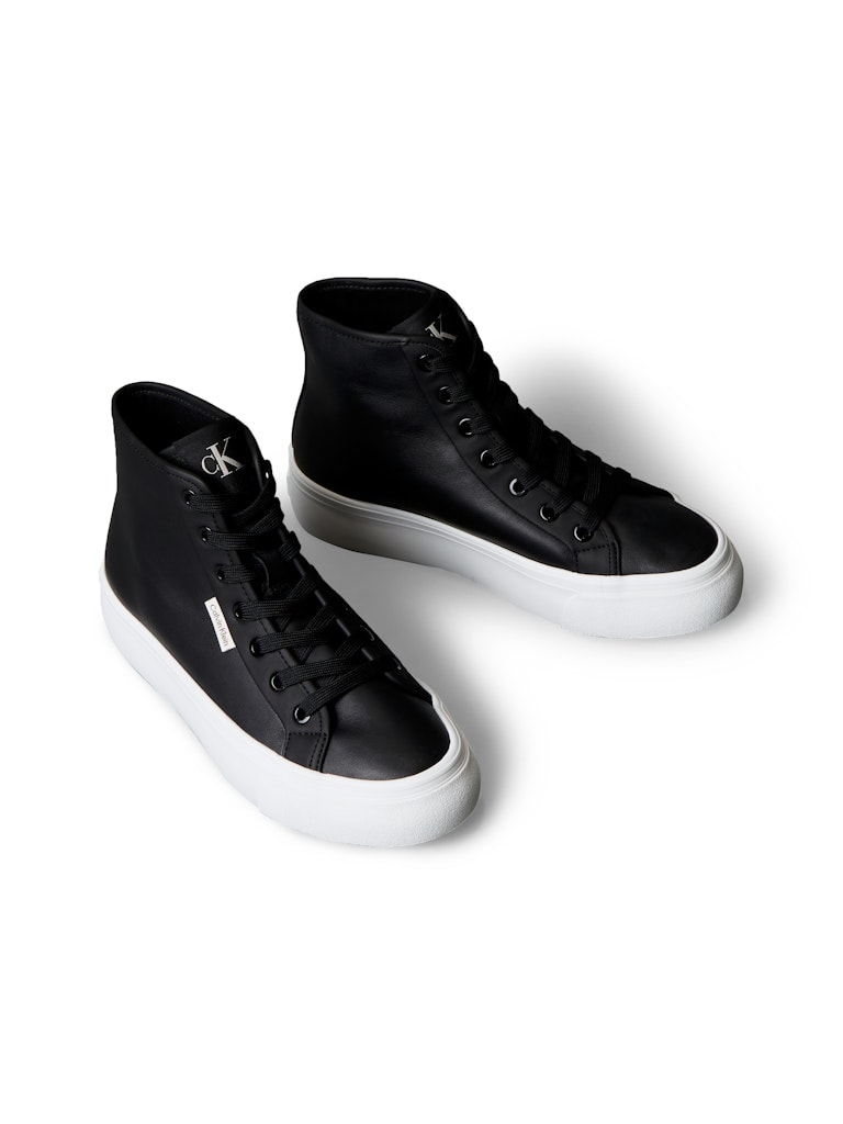 Calvin Klein Kadın Siyah Deri Kısa Taban Yarım Boğazlı Sneakers