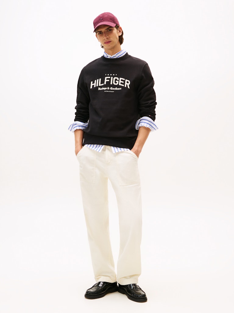 Tommy Hilfiger Erkek O Yaka Siyah Sweatshirt