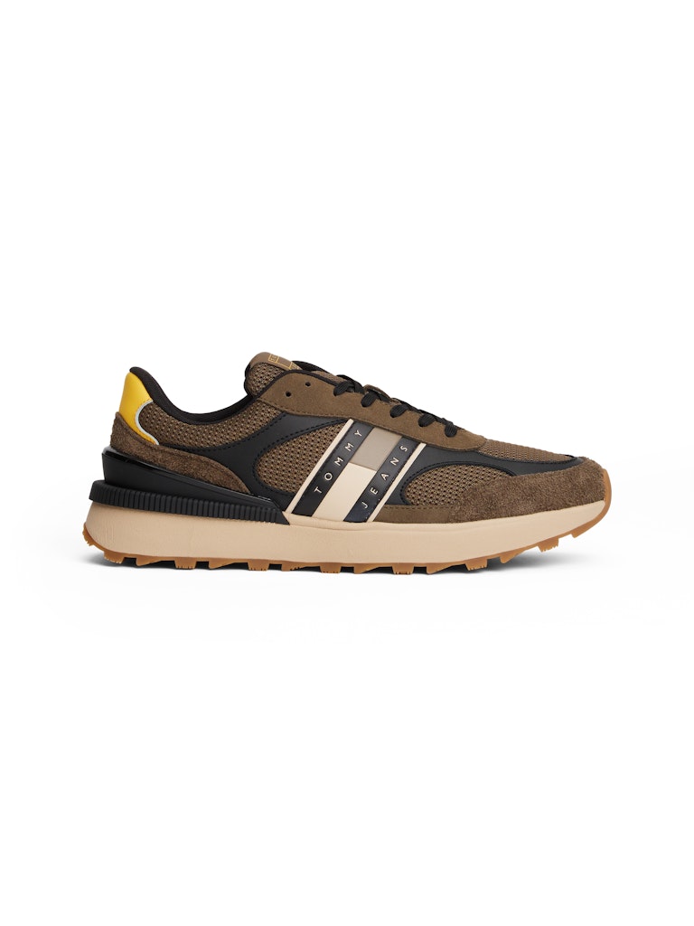 Tommy Hilfiger Erkek Kahverengi Kısa Taban Runner Sneakers