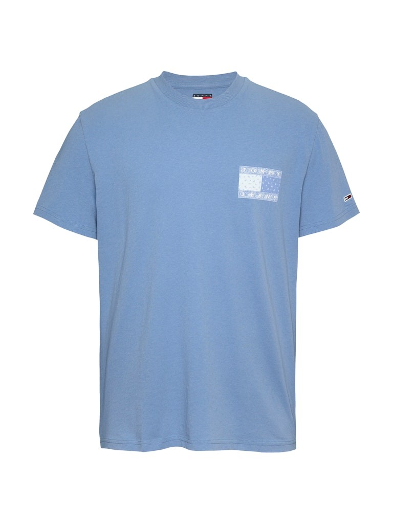 Tommy Hilfiger Rejeneratif Pamuk Mavi Erkek Kısa Kollu T-Shirt - DM0DM20774DY6
